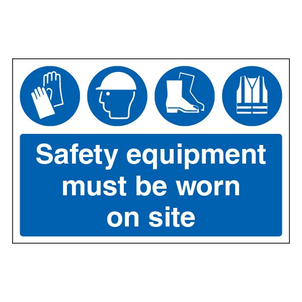 Safety Sign Must Wear PPE On Site Large Durable For Workers