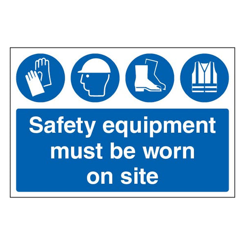 Safety Sign Must Wear PPE On Site Large Durable For Workers