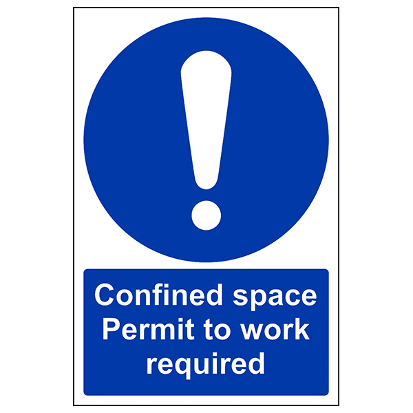 Confined Space Permit To Work Safety Sign For Workers