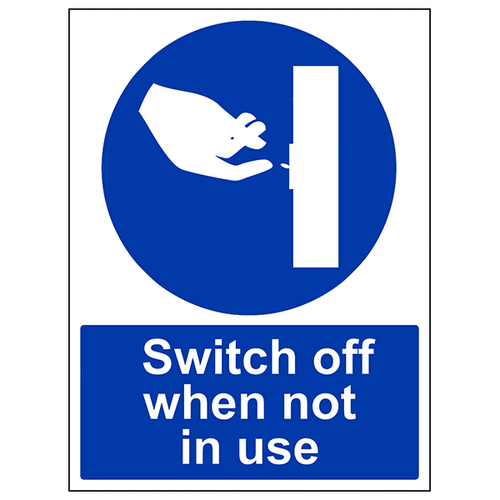 Switch Off When Not In Use Safety Sign For Employees
