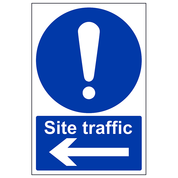 Site Traffic Arrow Left Safety Sign Compliant For UK