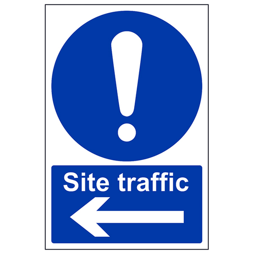 Site Traffic Arrow Left Safety Sign Compliant For UK
