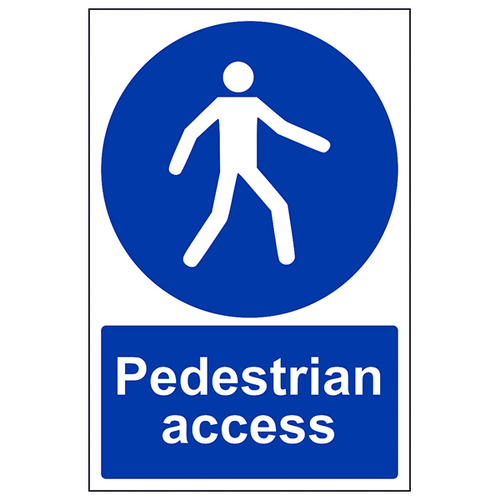 Pedestrian Access Safety Sign Durable Compliant Workplace
