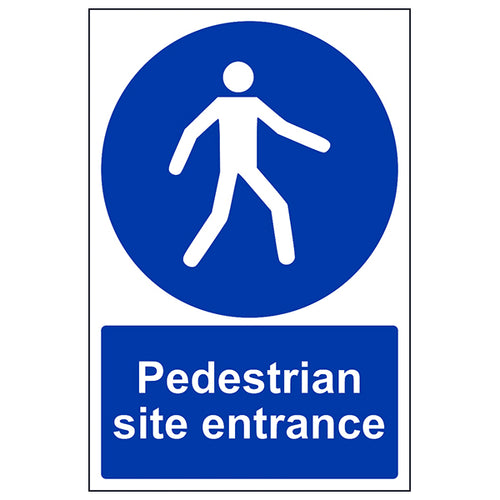Pedestrian Site Entrance Safety Sign Compliant For Visitors
