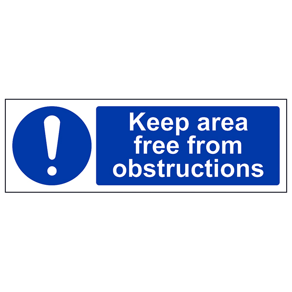 Keep Area Free From Obstructions Safety Sign Complies At Work