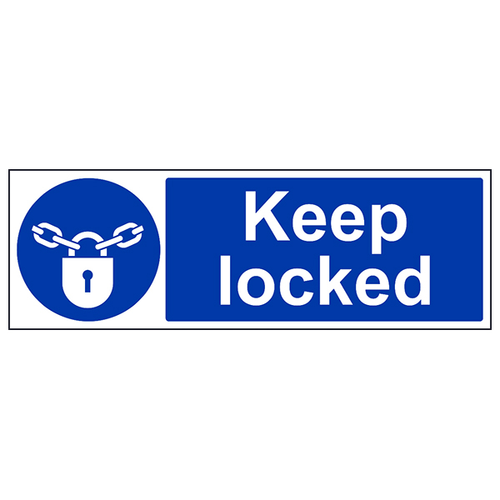Keep Locked Safety Sign EN ISO 7010 Compliant For Worksites