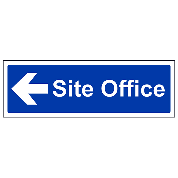 Site Office Arrow Left Safety Sign For Construction Durable
