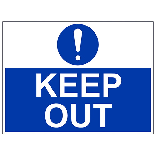 Keep Out Safety Sign Large Landscape Durable Site Compliant