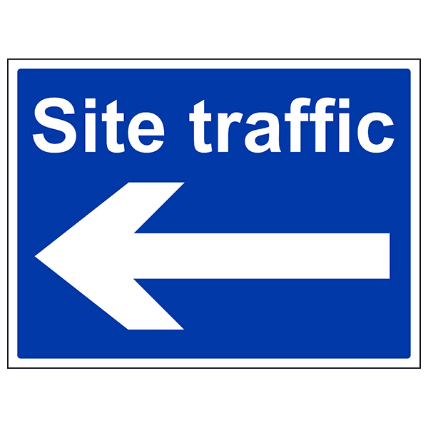 Site Traffic Arrow Left Safety Sign Durable For Worksite