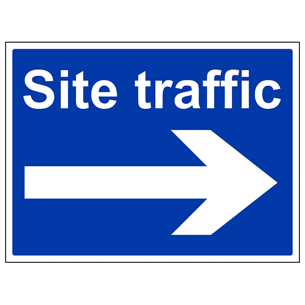 Site Traffic Arrow Right Safety Sign Landscape Workers