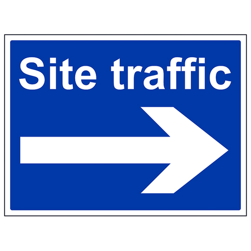 Site Traffic Arrow Right Safety Sign Landscape Workers