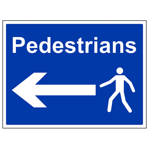 Pedestrians Arrow Left Safety Sign Large Workplace Guide