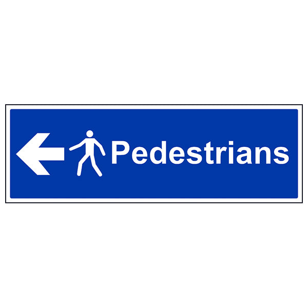 Pedestrian Arrow Left Safety Sign Workplace Route Guide