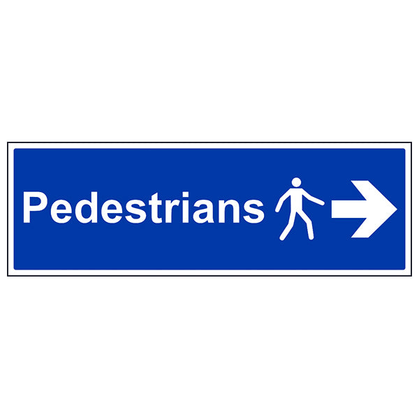 Pedestrians Arrow Right Safety Sign For Workplace Routes