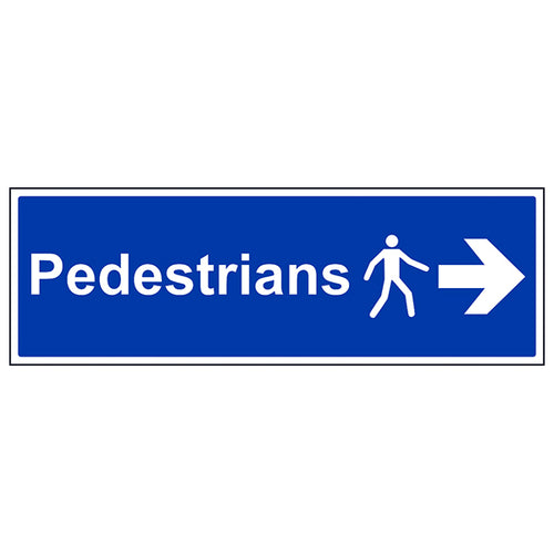 Pedestrians Arrow Right Safety Sign For Workplace Routes