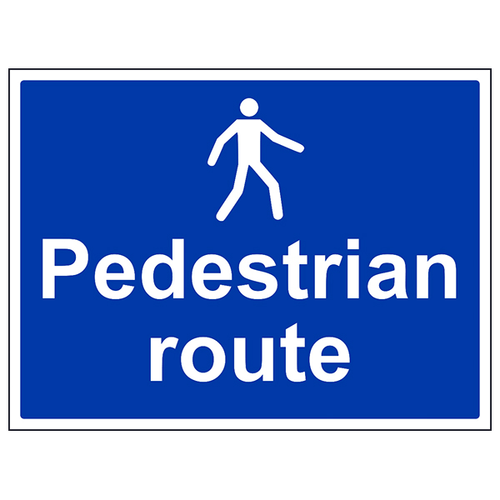 Pedestrian Route Safety Sign Large Landscape For Worksites