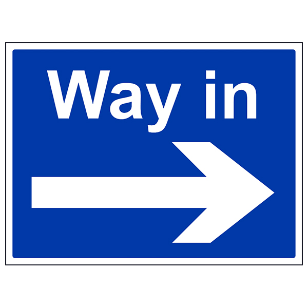 Way In Arrow Right Safety Sign Large Landscape For Staff