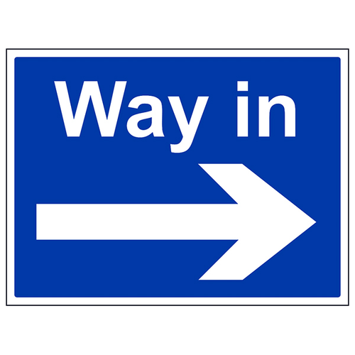 Way In Arrow Right Safety Sign Large Landscape For Staff