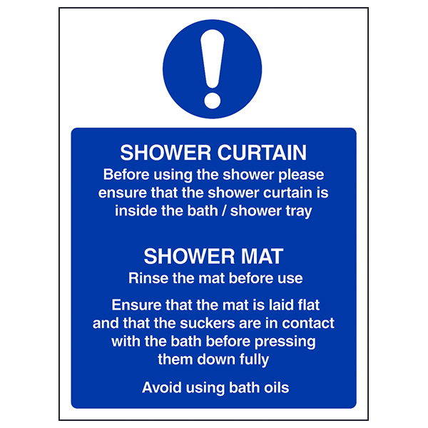 Shower Safety Sign Hotel Compliance Alert Safety Sign