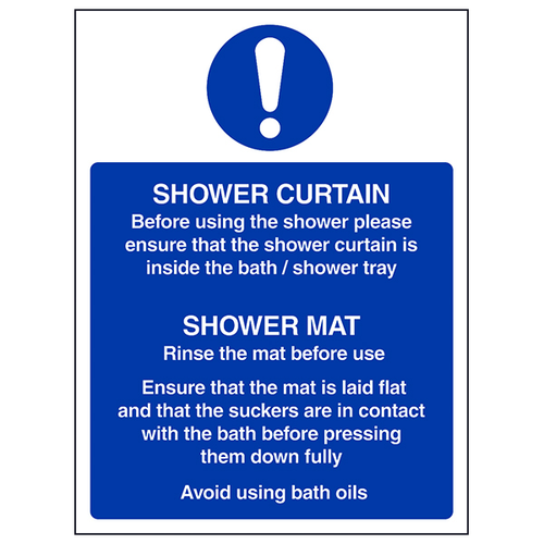 Shower Safety Sign Hotel Compliance Alert Safety Sign