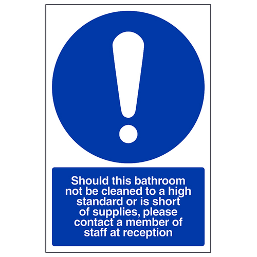 Bathroom Hygiene Safety Sign Compliant Essential For Hotels
