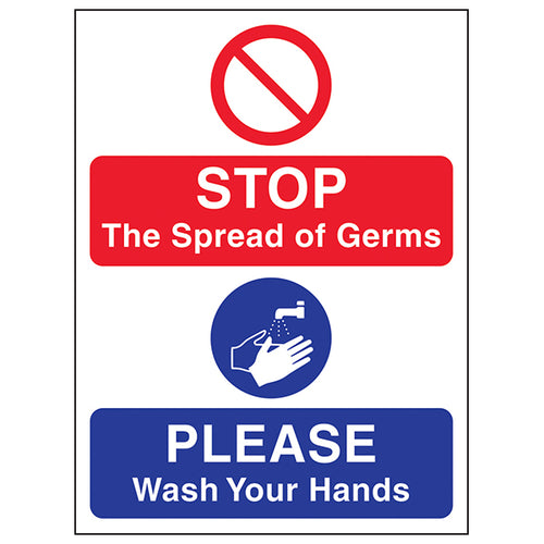 Stop The Spread Of Germs Safety Sign For Workplace Staff