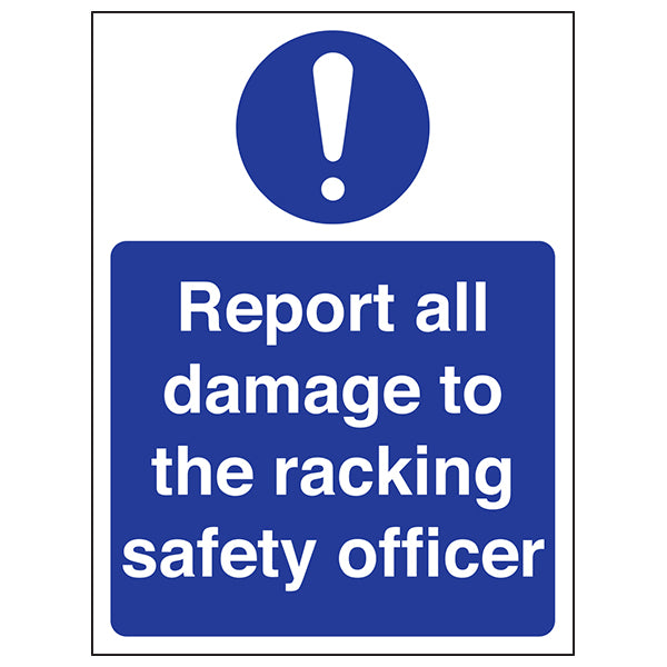 Racking Damage Report Safety Sign For Warehouse Staff