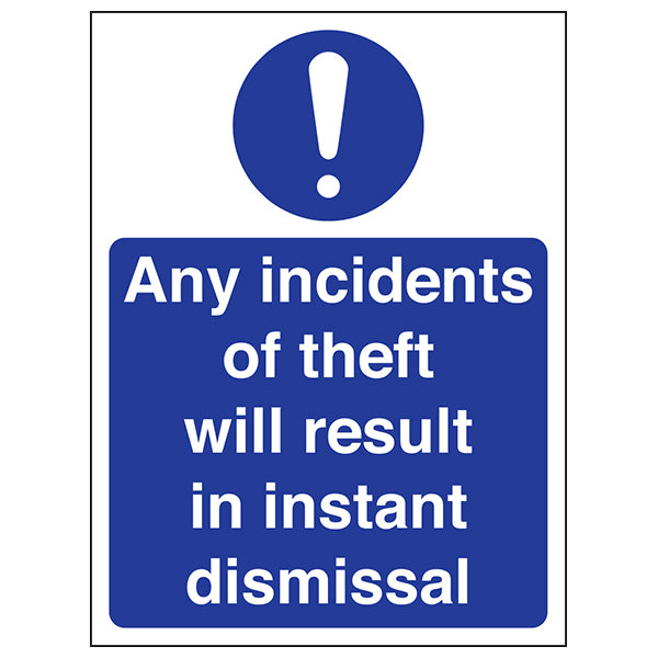 Safety Sign Theft Warning For Employers High Visibility