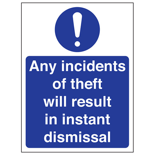 Safety Sign Theft Warning For Employers High Visibility