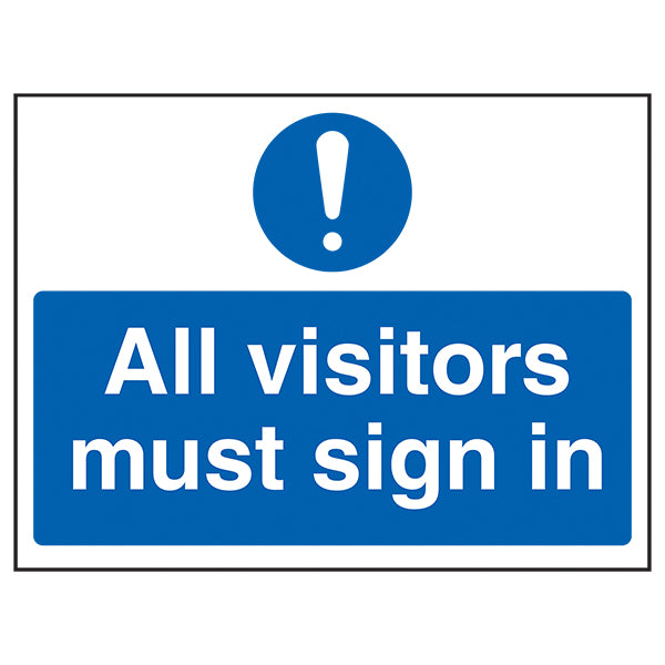 Visitor Safety Sign EN ISO 7010 Compliant For Site Managers