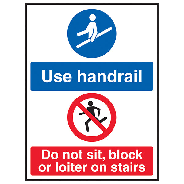 Use Handrail Safety Sign Durable Stairway Guide For Staff