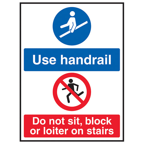 Use Handrail Safety Sign Durable Stairway Guide For Staff
