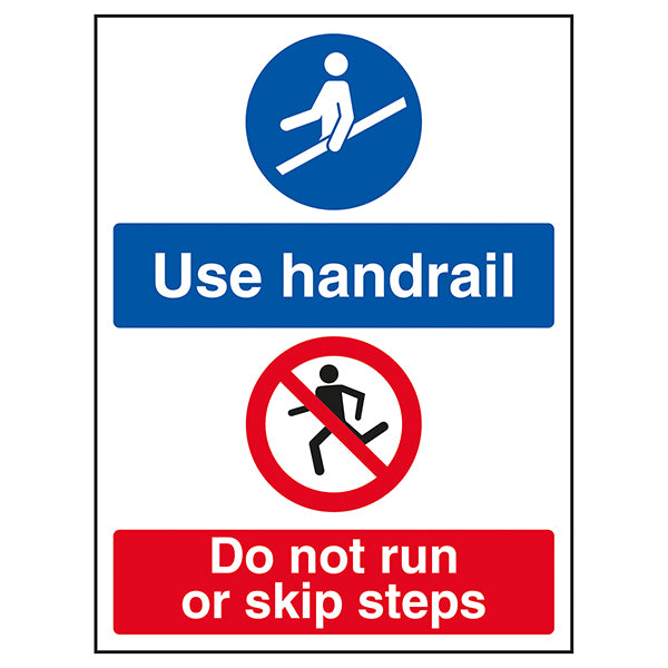 Stairway Safety Sign Use Handrail Do Not Run For Visitors