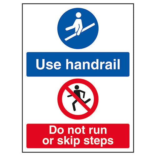 Stairway Safety Sign Use Handrail Do Not Run For Visitors
