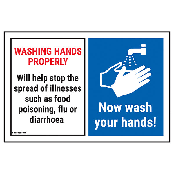 Hand Washing Safety Sign Reduces Germs Staff Reminder