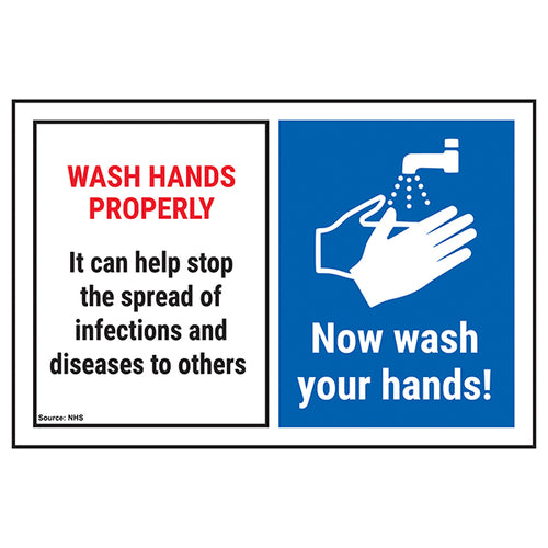 Wash Hands Safety Sign Essential Hygiene Reminder Staff