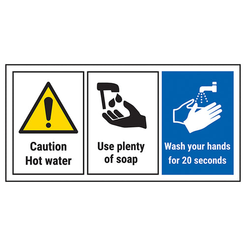 Wash Hands Safety Sign Self Adhesive Durable Workplace