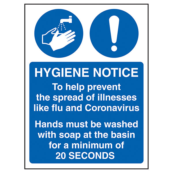 Hygiene Notice Safety Sign Protect Staff From Coronavirus
