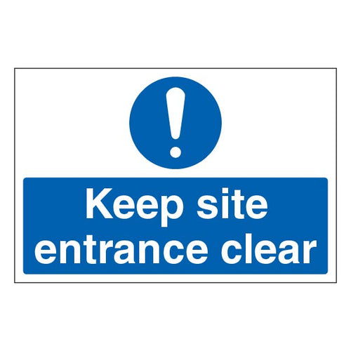 Keep Site Entrance Clear Safety Sign Large For Site Managers