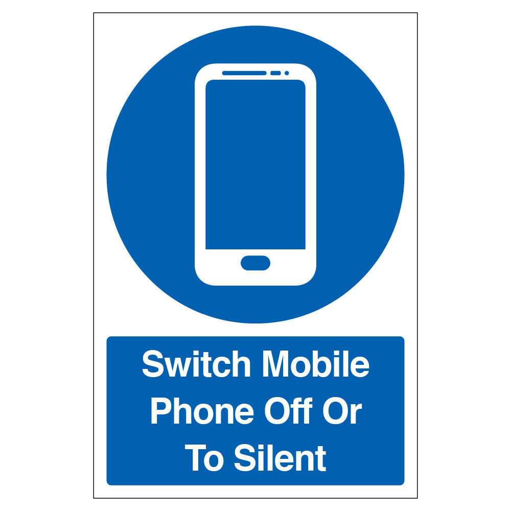 Switch Mobile Phone Off Safety Sign For Staff Portrait
