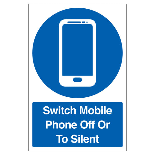 Switch Mobile Phone Off Safety Sign For Staff Portrait