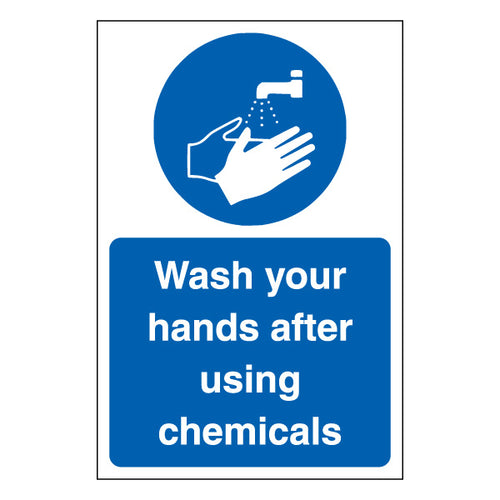 Wash Your Hands After Chemicals Safety Sign Staff Hygiene