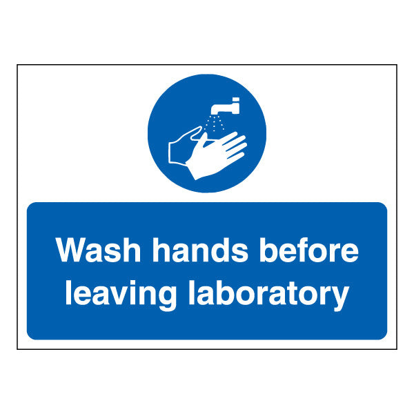 Wash Hands Safety Sign LabGuard Hygiene Laboratory Staff