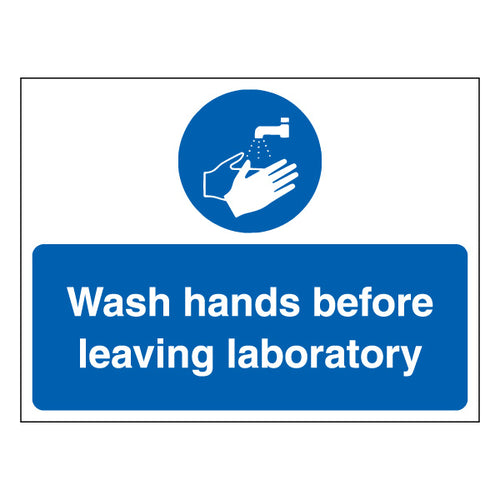 Wash Hands Safety Sign LabGuard Hygiene Laboratory Staff