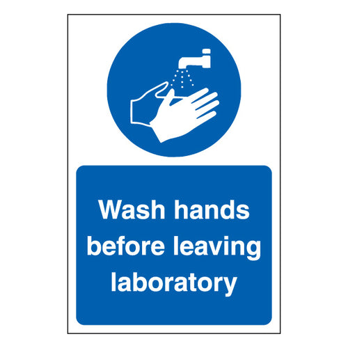 Wash Hands Laboratory Safety Sign For Staff Compliant