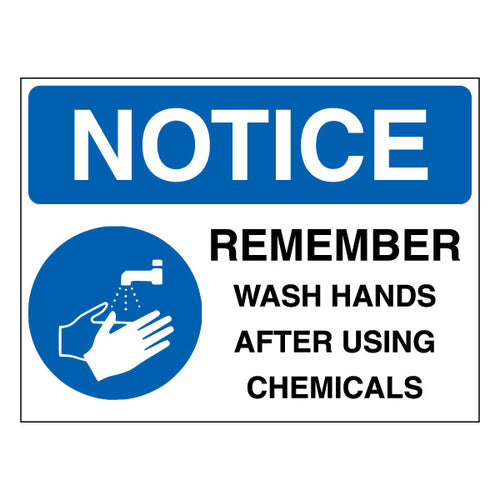 Wash Hands After Using Chemicals Safety Sign Workplace
