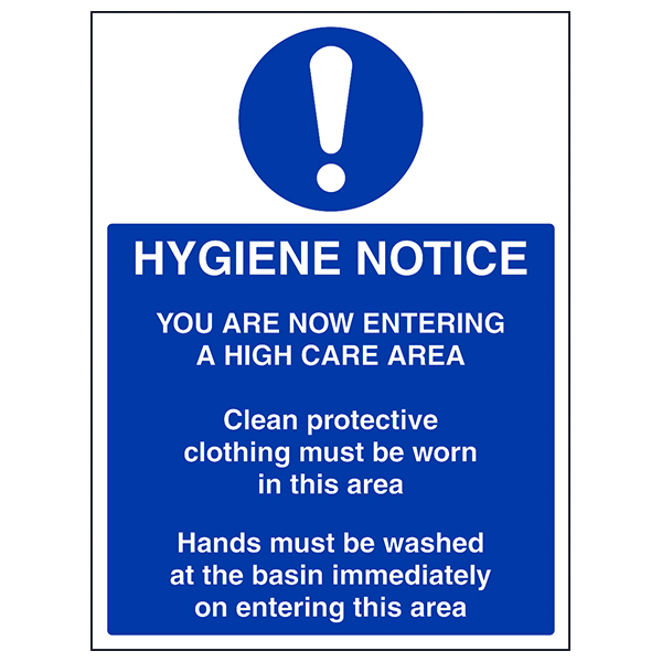 Hygiene Notice Safety Sign Kitchen Staff Compliance