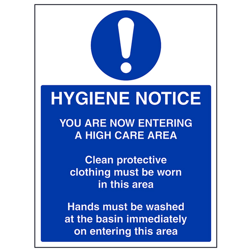 Hygiene Notice Safety Sign Kitchen Staff Compliance