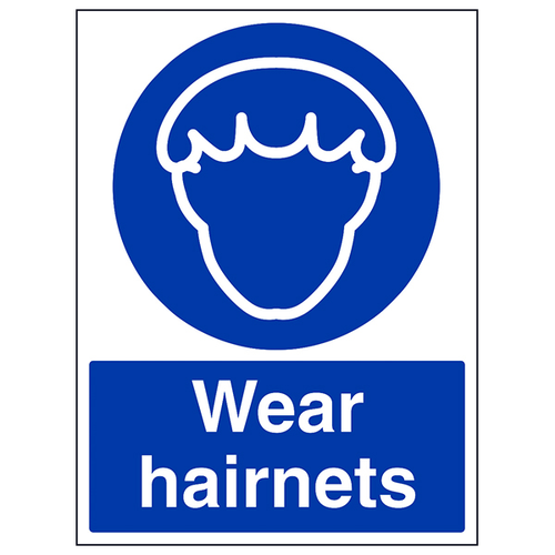Wear Hairnets Safety Sign Compliance For Kitchen Staff