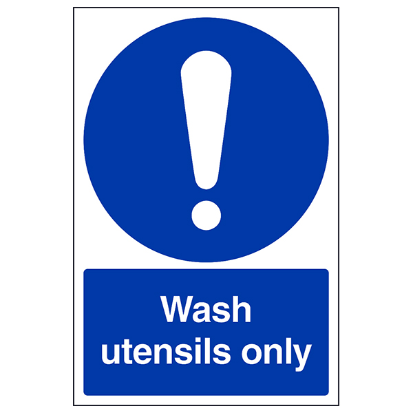 Wash Utensils Only Safety Sign Compliance For Kitchens